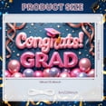 thumbnail image 2 of Pink Theme Graduation Banner Graduation Cap Design Congrats Display Pink Balloons Gold Stars Grad Backdrop for Graduation Party College Graduation Graduation Photo Shoot, 2 of 9