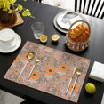 thumbnail image 3 of Pioneer Flower Floral Print Pattern Summer Placemats Table Placemats Set Of 6-Linen Kitchen Washable Placemats Table Mats 12x18 Inch Non-Slip Heat Resistant, 3 of 5