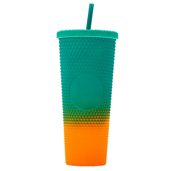 Vaso Texturizado Brandtrendy Degradado Naranja Verde Texturizado 710 ML