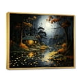 thumbnail image 2 of Designart "Lake Lakeside Pointillism" Landscapes Floater Framed Canvas Print, 2 of 7