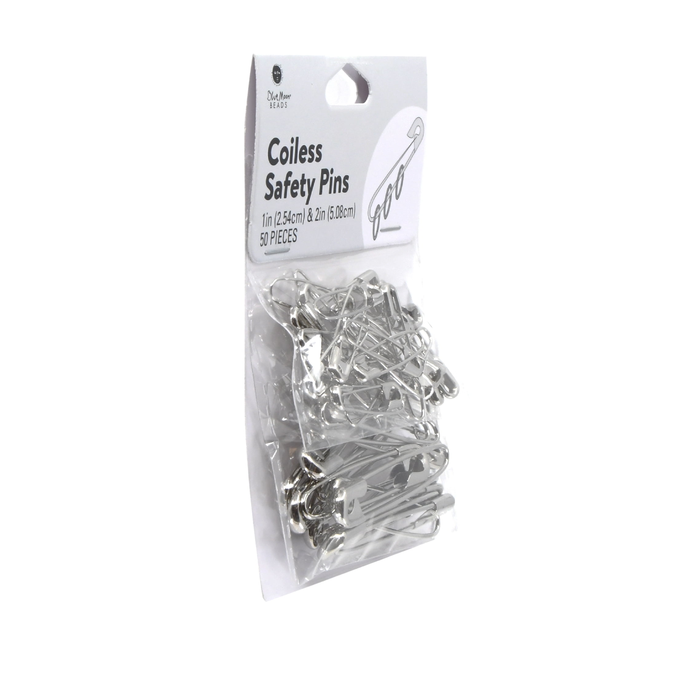 (6 pack) Blue Moon Beads Assorted Coiless Safety Pins Zinc Alloy Sewing and Jewelry Fasteners for DIY Projects 50-Piece