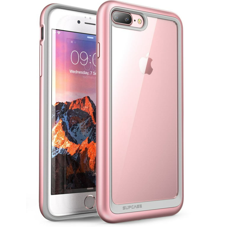 iPhone 8 Plus Unicorn Beetle Style Slim Clear Case-Pink