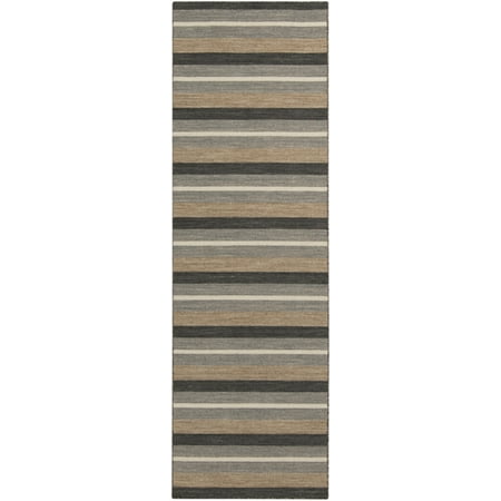 Gray striped area rug