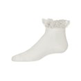 thumbnail image 2 of MeMoi Girls Lace Top Mercerized Cotton Blend Ankle Sock - Girls - Female, 0, White, 2 of 2