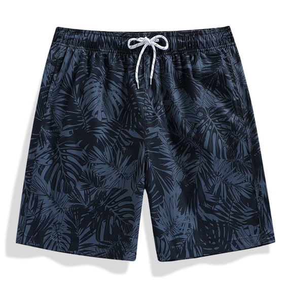 IWRICH Men's Swim Trunks Quick Dry Bathing Suit Big and Tall Beach Swimsuits Navy XL