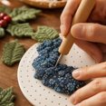 thumbnail image 4 of 3D Fabric Poke Wreath DIY Kit for Adults Christmas Holiday Decor, Relaxing Handmade Art Kit, Simple Poke Craft, Includes Hook, Cute White Fox Wreath Ornament, 4 of 6