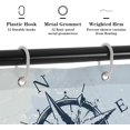 thumbnail image 5 of Nautical Shower Curtain for Bathroom Ocean Sailboat Lighthouse Compass Decorative Bath Curtain Polyester Fabric Waterproof Bathroom Curtain with 12 Hooks, 72''''x 72'''', 5 of 6