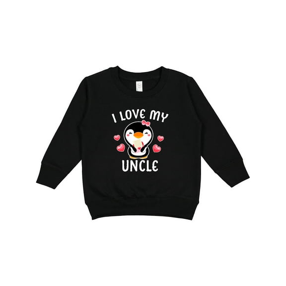 Inktastic I Love My Uncle with Cute Penguin and Hearts Toddler Sweatshirt
