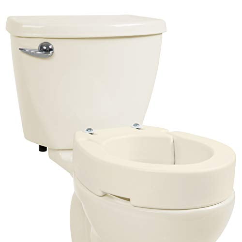 Vive Hinged Toilet Seat Riser Elevated, Raised Seat Lifter for Handicapped, Elderly and