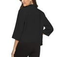 thumbnail image 5 of HBYJLZYG Chiffon Blazer Cardigans Jacket Sweatshirt Cropped Coat, Women Fashion Open Front Light Cardigan Three Quarters Sleeve Loose Thin Coat Tops, 5 of 9