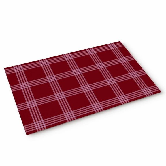 Doormat Red Buffalo Plaid Doormats Entrance Door Rug Checked Stripes Floor Mat Welcome Front Door Mat for Indoor Outdoor Kitchen Home Decor 20x32 Inch