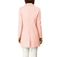 thumbnail image 4 of Allegra K Women's Classic Notched Lapel Long Sleeves Long Overcoat, 4 of 6