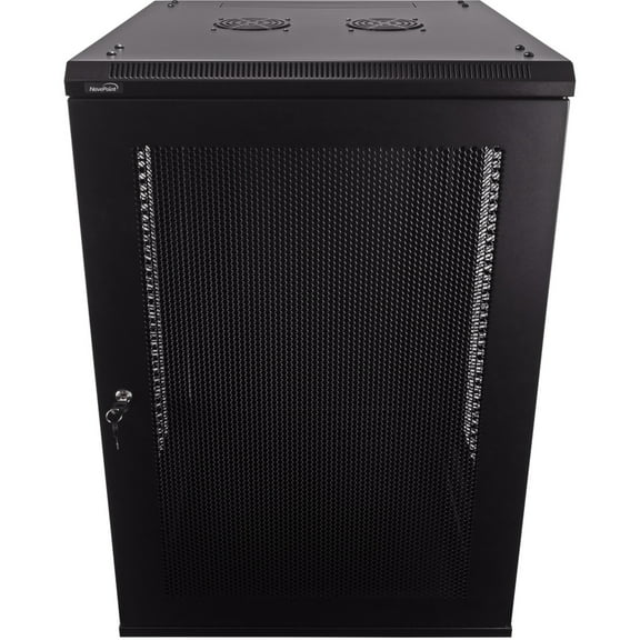 NavePoint 18U Server Rack Enclosure - 23.6” Deep, 18U Wall Mount Network Cabinet with Locking Perforated Door, 19” IT Equipment Compatible, 18U Network Rack, Removable Side Panels, Black