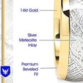 thumbnail image 4 of 8mm Mens Tungsten Carbide Ring Meteorite Inlay 14k Gold Plated Jewelry Wedding Band, Size 5-16, 4 of 6
