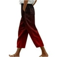 thumbnail image 2 of Wensltd Womens Capris Pants Drawstring Loose Haren Pants with Pockets, 2 of 5