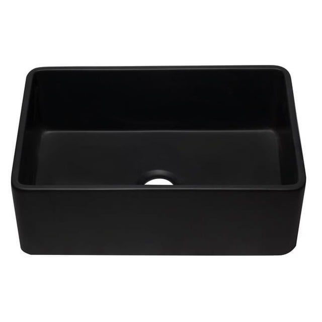 ALFI Brand AB3020SB-BM Évier de Cuisine de Style Ferme en Argile de Feu Simple Réversible de 30 Po - Noir Mat
