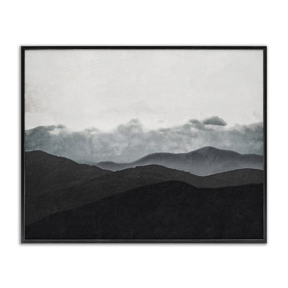 Stupell Industries Layered Foggy Hills Black Framed Giclee Art, design by Elizabeth Medley