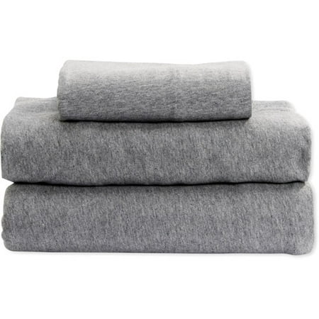 Mainstays Jersey Sheet Set Med Grey Heather Txl