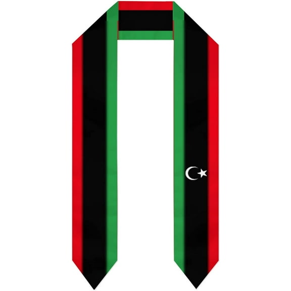 DABOYOZHZH Libya Flag Graduation Shawl Sash Stole Wraps Scraf For International Study Pride Women Men