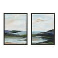 thumbnail image 2 of Kate and Laurel Sylvie Lake Huron l and II Framed Canvas Wall Art Set by Nikita Jariwala, 2 Piece Set 18x24 Gray, Colorful Ocean Beach Landscape Art Set for Wall, 2 of 6
