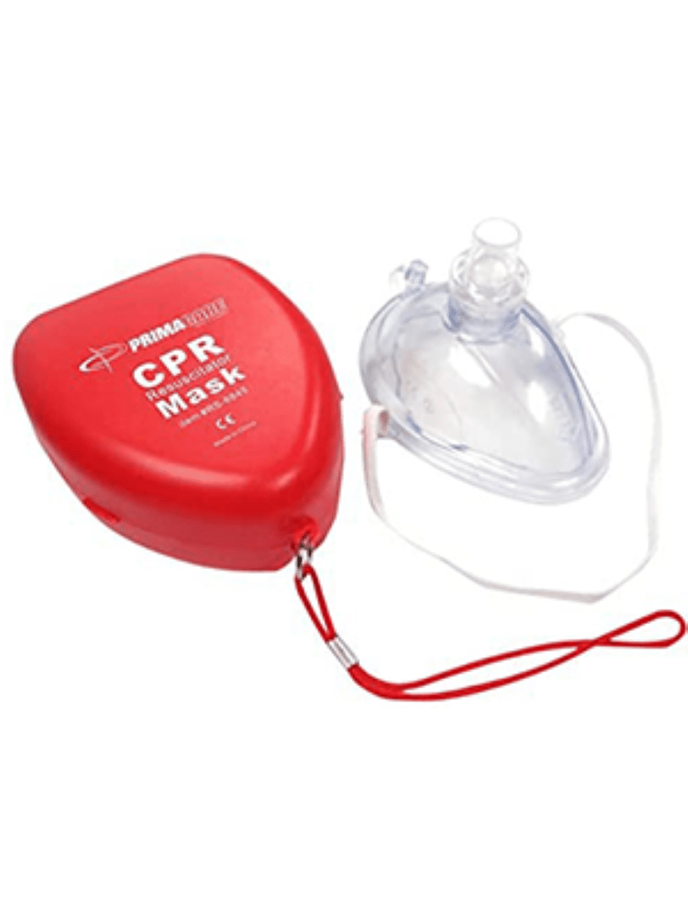 Primacare RS-6845-5WM Pack of 5 CPR Rescue Mask in Red Hard Case with One Way Valve , Adult/Child