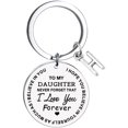 thumbnail image 1 of CHUANK Clearance To My Daughter Message Keychain Stainless Steel Initial Last Name 26 Letter Family Inspirational Keychain Gift, 1 of 2