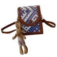thumbnail image 1 of AMLESO Womens Crossbody Bag Adjustable Strap Portable Stylish Embroidery Bag PU Leather Blue, 1 of 8
