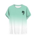 thumbnail image 1 of TSADFHJI Chemises pour Hommes Manches Courtes Coton Automne T-Shirt Imprimé Numérique 3D Manches Courtes Col Rabattu TTG Vert Menthe, 1 of 5