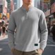 thumbnail image 1 of pstuiky Camisas de invierno de manga larga para hombre, Sudadera informal holgada de cuello alto con media cremallera y manga larga para hombre Tops de talla grande para hombre xxl, 1 of 8