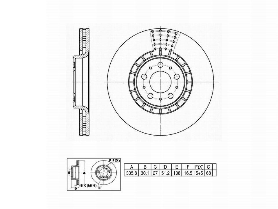 UltraHC Coated High Carbon Brake Rotor, Front UR001989, Volvo XC90 2014-2003