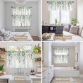 thumbnail image 6 of Teal Summer Eucalyptus Leaves Kitchen Curtains Sets for Windows 36 Inch Length, Spring Botanical Watercolor Rod Pocket Window Treatments Tier Curtains and Valances Set for Bedroom/Bathroom, 6 of 8
