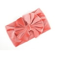 thumbnail image 4 of Odeerbi Baby Girls Elastics Hair Bows Headband Toddler Gold Velvet Pleated Headband Cute Solid Color Oversized Headband Hair Accessories Pink, 4 of 4