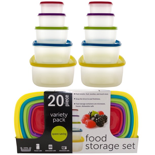 20 Pc Food Storage Variety Pack Container Meal Prep Freezer Microwave
