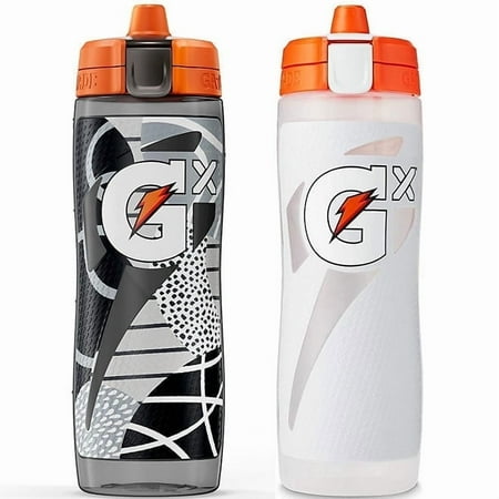 Gatorade GX 30 oz. Montage Water Bottles, 2 Pack Black/White