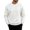 White, variant on Men's Full Diamond Quilted Crew Neck Sweatshirts Long Sleeve Ribbed Collar Cuff Hem Relaxed Fit Daily Warm Casual Pullover