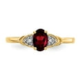 thumbnail image 5 of 14K Yellow Gold Ring Band with Stones (01) January Garnet Oval Red Diamond Round, Size 6, 5 of 5