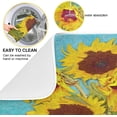 thumbnail image 5 of FREEAMG Chic Beautiful Sunflowers Painting Absorbent Dish Drying Mat Microfiber Kitchen Countertop Table Protector Multi-Purpose Counter Rack Sink Drainer Pad 16"x 18", 5 of 6