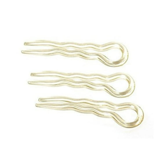 Parcelona French Slick Medium 3 Inch Tortoise Shell Wavy Crink U Shaped Chignon