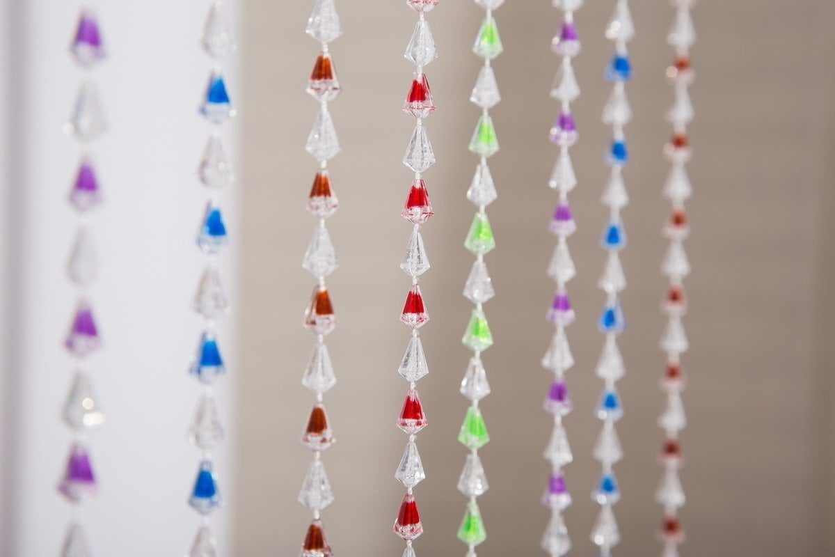 THY COLLECTIBLES Beautiful Home Decor Acrylic Beaded Curtain Door Screen Divider - Acrylic Rainbow Teardrop