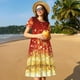 thumbnail image 4 of Disketp Red Gold Glitter para Vestido de Manga Corta para Mujeres, Vestidos de Verano para Mujeres, Casual y Holgado para la Playa, 4 of 6