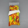 thumbnail image 1 of Ambesonne Mountain Bedding Set 3 Pcs, Colorful Maple Leaf Photo, Twin XL, Yellow Purple, 1 of 3