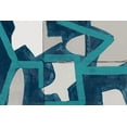 thumbnail image 2 of Cartissi 14x11 White Modern Wood Framed Museum Art Print Titled - Mid Blue Shapes I, 2 of 4