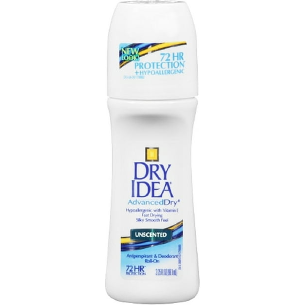 Dry Idea AntiPerspirant Deodorant RollOn Unscented 3.25 oz (Pack of 3