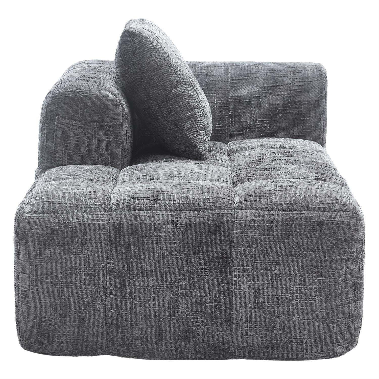 Demi Bonn 62" Plush Chenille Loveseat Sofa, Modular Sleeper for Living Room, Bedroom, Apartment Lounge, Stylish & Comfortable Couch, Gray
