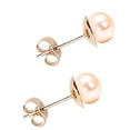 thumbnail image 3 of Aretes Perla Cultivada y Chapa de Oro, Rosas, 3 of 5