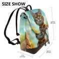 thumbnail image 2 of Easygdp Riverside Meditating Cat Mochila de Cuero para Mujeres, Bolso de Hombro, Bolsos de Mano de Moda para Trabajo y Viajes, 2 of 4