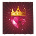 thumbnail image 3 of Ambesonne Diamond Shower Curtain, Pink Diamond Crown Art, 69"Wx84"L, Pink and Yellow, 3 of 5
