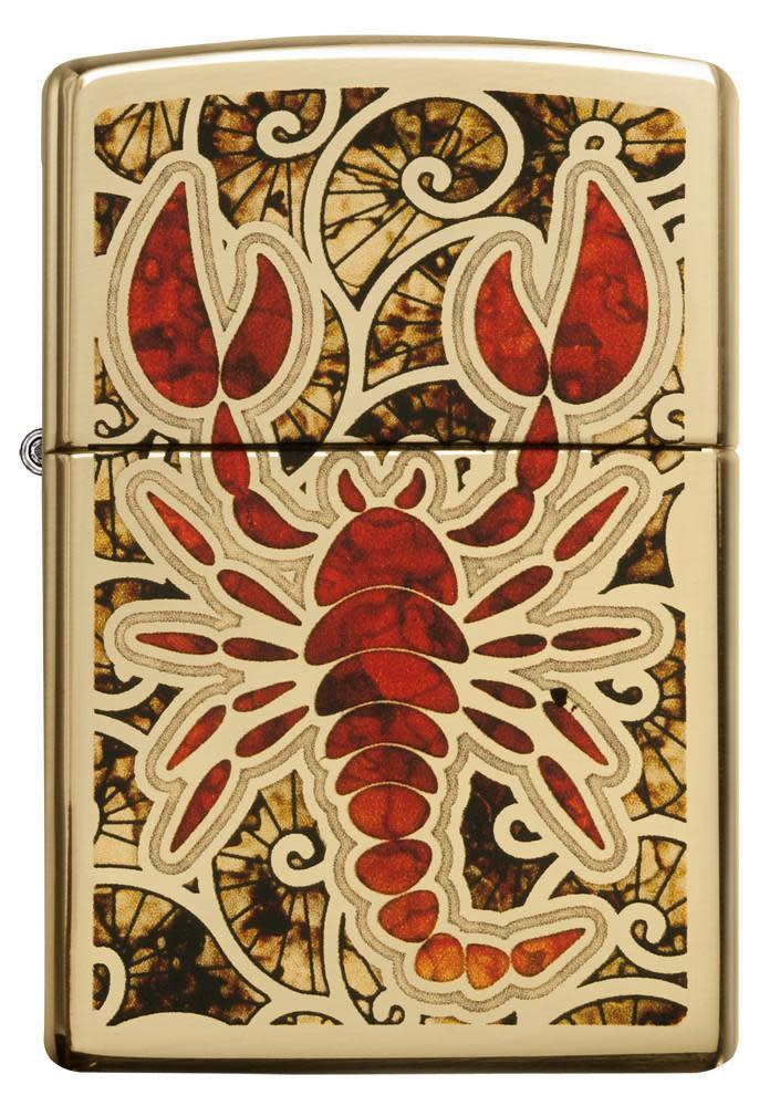 Zippo Crustacean Design High Polish Brass Pocket Lighter