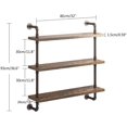 thumbnail image 3 of Industrial Pipe Shelf Rustic Wood Floating Shelves Wall Display Bookshelf Storage Rack Sundries Holder for Kitchen Office Bathroom Organization and Home Decor (), 3 of 7