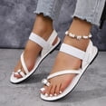 thumbnail image 6 of Bibifish Womens Flat Sandals Minimalist Thong Elastic Slingback Thin Strap Flat Sandals Ladies Summer Street Casual Wear Flat Sandals, 6 of 6